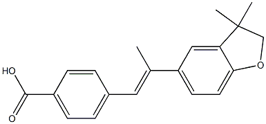 4-[(E)-2-[(3,3-Dimethyl-2,3-dihydrobenzofuran)-5-yl]-1-propenyl]benzoic acid Struktur
