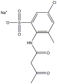 2-(アセトアセチルアミノ)-5-クロロ-3-メチルベンゼンスルホン酸ナトリウム 化学構造式