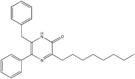 3-オクチル-5-フェニル-6-ベンジルピラジン-2(1H)-オン 化学構造式