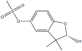 (S)-2,3-ジヒドロ-3,3-ジメチル-2,5-ベンゾフランジオール5-メタンスルホナート 化学構造式