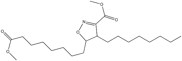 4-オクチル-5-(8-オキソ-8-メトキシオクチル)-2-イソオキサゾリン-3-カルボン酸メチル 化学構造式