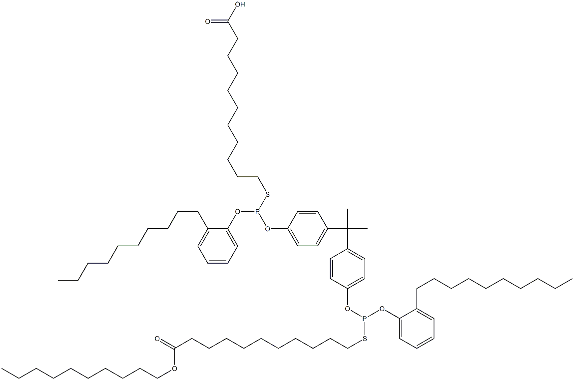 11,11'-[[Isopropylidenebis(4,1-phenyleneoxy)]bis[[(2-decylphenyl)oxy]phosphinediylthio]]bis(undecanoic acid decyl) ester