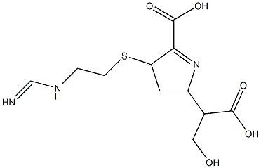 2-[5-カルボキシ-4-[2-(イミノメチルアミノ)エチルチオ]-(3,4-ジヒドロ-2H-ピロール)-2-イル]-3-ヒドロキシプロパン酸 化学構造式