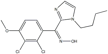 (Z)-(2,3-ジクロロ-4-メトキシフェニル)(1-ブチル-1H-イミダゾール-2-イル)ケトンオキシム 化学構造式