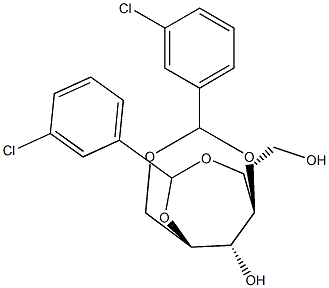 1-O,4-O:2-O,5-O-ビス(3-クロロベンジリデン)-D-グルシトール 化学構造式
