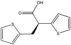 [S,(-)]-2,3-ジ-2-チエニルプロピオン酸 化学構造式