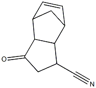 2,3,3a,4,7,7a-ヘキサヒドロ-3-オキソ-4,7-メタノ-1H-インデン-1-カルボニトリル 化学構造式
