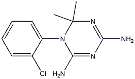 2,4-ジアミノ-6,6-ジメチル-5,6-ジヒドロ-5-(2-クロロフェニル)-1,3,5-トリアジン 化学構造式