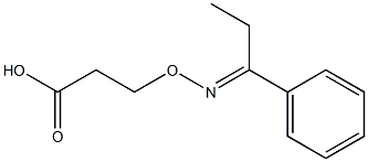 3-[(E)-1-フェニルプロピリデンアミノオキシ]プロピオン酸 化学構造式
