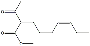 (Z)-2-アセチル-6-ノネン酸メチル 化学構造式