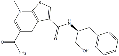 3-[[(1S)-1-(Hydroxymethyl)-2-phenylethyl]carbamoyl]-7-methyl-4,7-dihydrothieno[2,3-b]pyridine-5-carboxamide