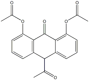 1,8-ジアセトキシ-10-アセチルアントロン 化学構造式