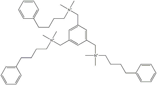 1,3,5-ベンゼントリイルトリス[N-メチル-N-メチル-N-(4-フェニルブチル)メタンアミニウム] 化学構造式