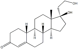 (17R)-17,21-ジヒドロキシ-19-ノルプレグナ-4-エン-3-オン 化学構造式