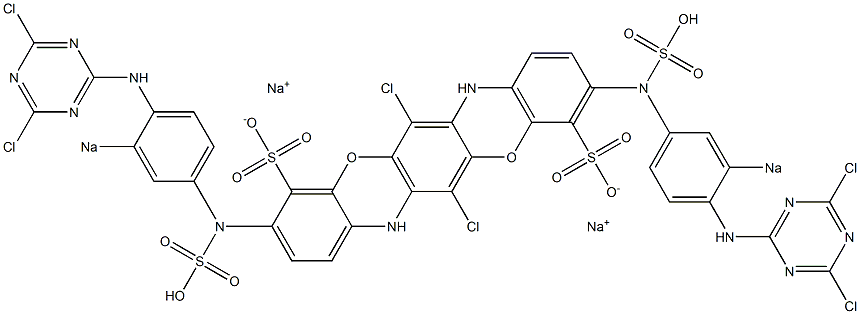 3,10-Bis[4-[(4,6-dichloro-1,3,5-triazin-2-yl)amino]-3-sodiosulfoanilino]-6,13-dichloro-5,12-dioxa-7,14-diazapentacene-4,11-disulfonic acid disodium salt