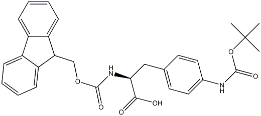 FMOC-4-叔丁氧羰基氨基-L-苯丙氨酸 结构式