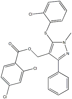 {5-[(2-chlorophenyl)sulfanyl]-1-methyl-3-phenyl-1H-pyrazol-4-yl}methyl 2,4-dichlorobenzenecarboxylate