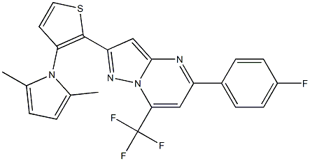 2-[3-(2,5-dimethyl-1H-pyrrol-1-yl)-2-thienyl]-5-(4-fluorophenyl)-7-(trifluoromethyl)pyrazolo[1,5-a]pyrimidine
