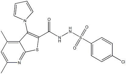 4-chloro-N'-{[4,6-dimethyl-3-(1H-pyrrol-1-yl)thieno[2,3-b]pyridin-2-yl]carbonyl}benzenesulfonohydrazide