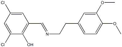 2,4-dichloro-6-{[(3,4-dimethoxyphenethyl)imino]methyl}phenol