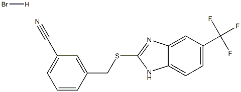 3-({[5-(trifluoromethyl)-1H-benzo[d]imidazol-2-yl]thio}methyl)benzonitrile hydrobromide