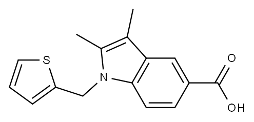 2,3-dimethyl-1-(thiophen-2-ylmethyl)-1H-indole-5-carboxylic acid Structure