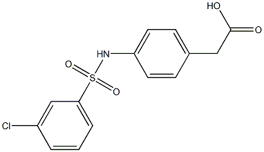 2-{4-[(3-chlorobenzene)sulfonamido]phenyl}acetic acid Structure