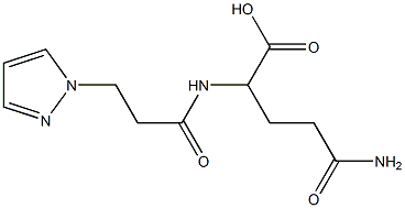 4-carbamoyl-2-[3-(1H-pyrazol-1-yl)propanamido]butanoic acid Struktur