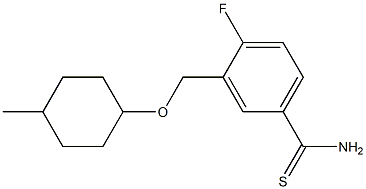 4-fluoro-3-{[(4-methylcyclohexyl)oxy]methyl}benzene-1-carbothioamide Structure