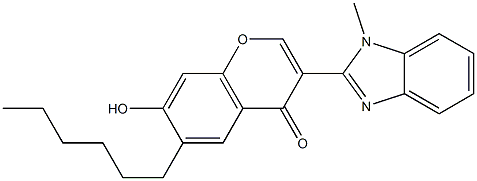 6-hexyl-7-hydroxy-3-(1-methyl-1H-benzimidazol-2-yl)-4H-chromen-4-one