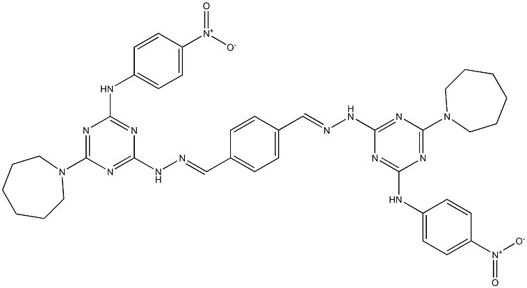 terephthalaldehyde bis[(4-(1-azepanyl)-6-{4-nitroanilino}-1,3,5-triazin-2-yl)hydrazone]
