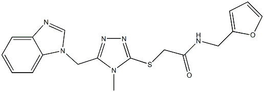 2-{[5-(1H-benzimidazol-1-ylmethyl)-4-methyl-4H-1,2,4-triazol-3-yl]sulfanyl}-N-(furan-2-ylmethyl)acetamide Structure