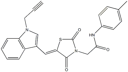 2-(2,4-dioxo-5-{[1-(2-propynyl)-1H-indol-3-yl]methylene}-1,3-thiazolidin-3-yl)-N-(4-methylphenyl)acetamide