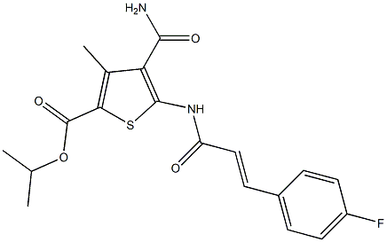 isopropyl 4-(aminocarbonyl)-5-{[3-(4-fluorophenyl)acryloyl]amino}-3-methyl-2-thiophenecarboxylate