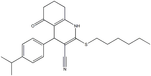2-(hexylsulfanyl)-4-(4-isopropylphenyl)-5-oxo-1,4,5,6,7,8-hexahydroquinoline-3-carbonitrile
