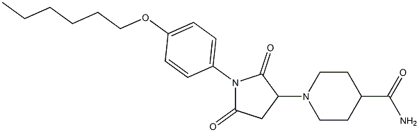 1-{1-[4-(hexyloxy)phenyl]-2,5-dioxo-3-pyrrolidinyl}-4-piperidinecarboxamide|