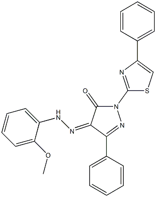 3-phenyl-1-(4-phenyl-1,3-thiazol-2-yl)-1H-pyrazole-4,5-dione 4-[N-(2-methoxyphenyl)hydrazone]