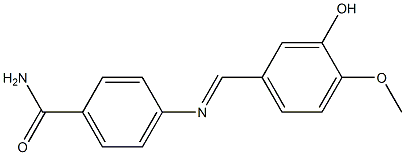 4-{[(E)-(3-hydroxy-4-methoxyphenyl)methylidene]amino}benzamide