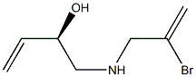 [R,(+)]-1-[(2-ブロモアリル)アミノ]-3-ブテン-2-オール 化学構造式