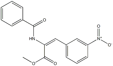 (E)-2-ベンゾイルアミノ-3-(3-ニトロフェニル)プロペン酸メチル 化学構造式