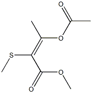 3-アセトキシ-2-メチルチオ-2-ブテン酸メチル 化学構造式