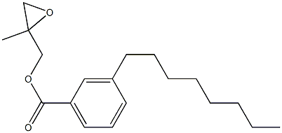 3-Octylbenzoic acid 2-methylglycidyl ester Structure