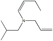 (Z)-N-イソブチル-N-(2-プロペニル)-1-ブテン-1-アミン 化学構造式