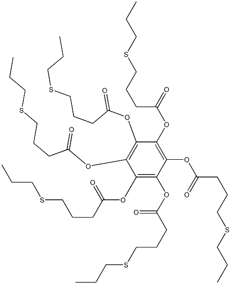 ベンゼンヘキサオールヘキサキス[4-(プロピルチオ)ブタノアート] 化学構造式