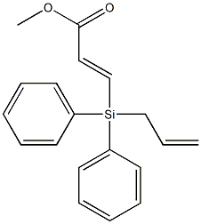 (E)-4,4-ジフェニル-4-シラ-2,6-ヘプタジエン酸メチル 化学構造式