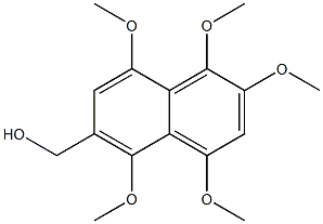1,2,4,5,8-ペンタメトキシ-6-(ヒドロキシメチル)ナフタレン 化学構造式