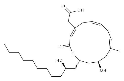 (3E,6E,9E,12R,14S)-12-Hydroxy-14-[(R)-2-hydroxyundecyl]-10-methyl-2-oxooxacyclotetradeca-3,6,9-triene-4-acetic acid