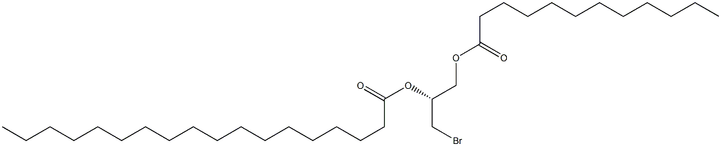 (R)-1-(ブロモメチル)エタン-1,2-ジオール1-オクタデカノアート2-ドデカノアート 化学構造式