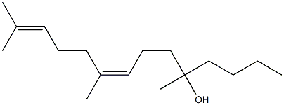 (8Z)-5,9,13-トリメチル-8,12-テトラデカジエン-5-オール 化学構造式