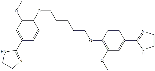 2,2'-[ペンタン-1,5-ジイルビスオキシビス(3-メトキシ-4,1-フェニレン)]ジ(1-イミダゾリン) 化学構造式